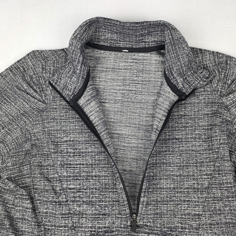 Lululemon Womens Top Size 6 Gray Extra Mile 1/2 Half Zip Running Gym Athletic - Picture 6 of 12